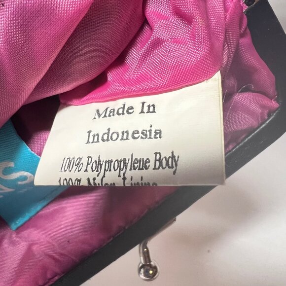 The Sak-Miniture Purse-Black/Fuchsia/Green/Yellow Stripes-Lined Pink-Wrist Purse - Picture 15 of 16